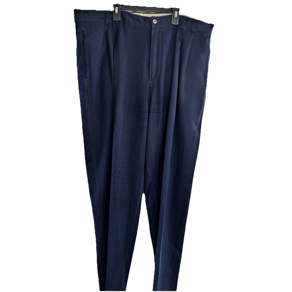 Tommy Bahama Silk Pants Mens 40x31 Navy Pleated Relax Fit Resort Lounge Preppy